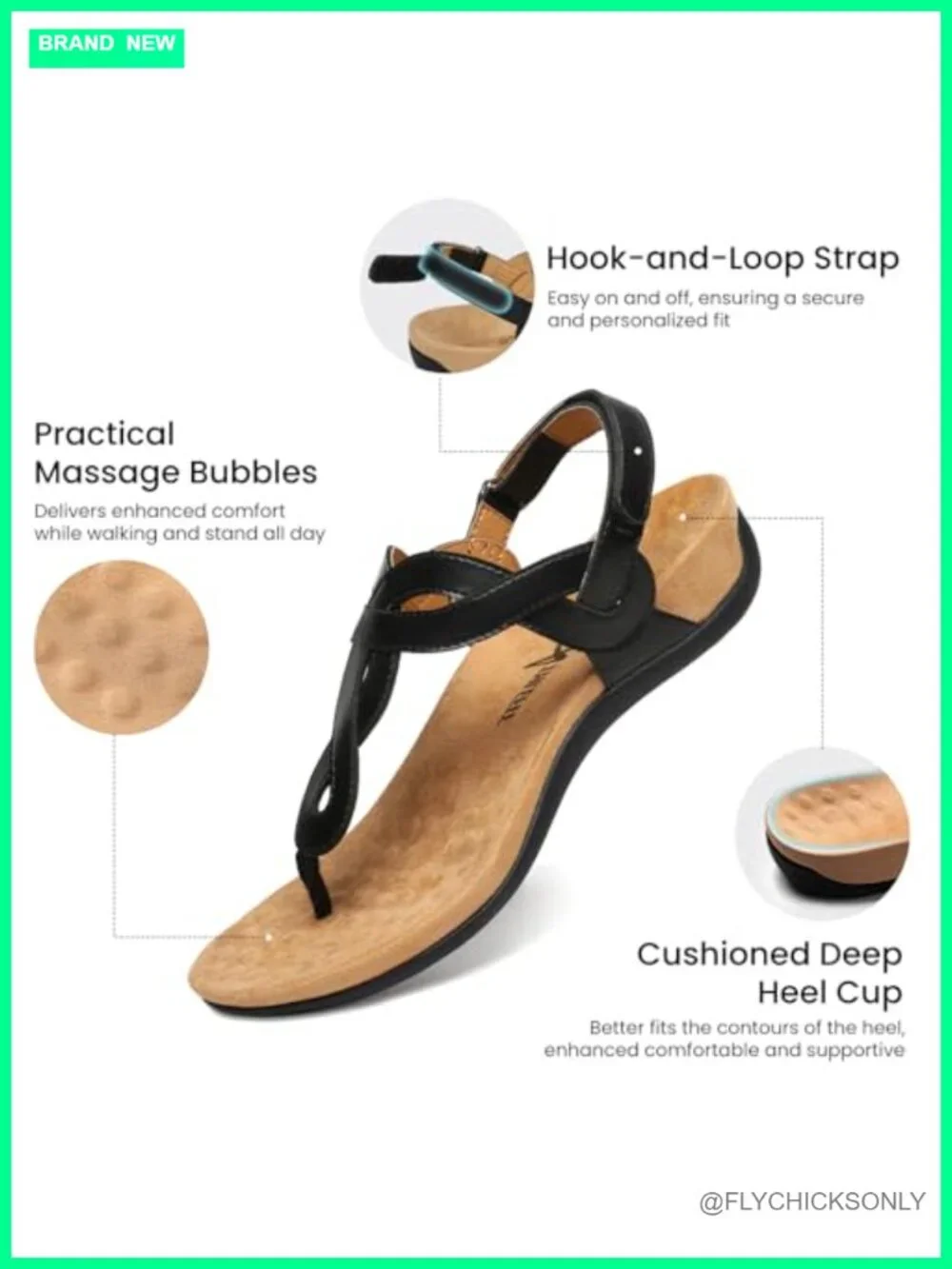 Orthopedic Arch Support T-Strap Thong Sandals Flat Casual